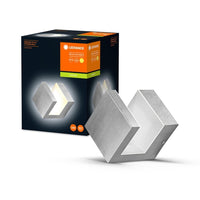 LEDVANCE Wand- und Deckenleuchte LED, Außenleuchte, ENDURA STYLE PYRAMID WALL / 9 W, 220…240 V, Ausstrahlungswinkel: 90°, Warm White, 3000 K, Gehäusematerial: Edelstahl, IP44-LEDVANCE-LEDVANCE Shop