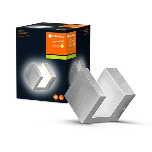 LEDVANCE Wand- und Deckenleuchte LED, Außenleuchte, ENDURA STYLE PYRAMID WALL / 9 W, 220…240 V, Ausstrahlungswinkel: 90°, Warm White, 3000 K, Gehäusematerial: Edelstahl, IP44-LEDVANCE-LEDVANCE Shop